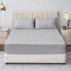 Silver Fitted Sheet Soft Touch