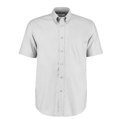 Showing The Front Of The Men's Short Sleeve Shirt Light Grey
