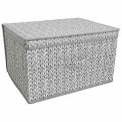 Jumbo Storage Chest Knit Design Grey