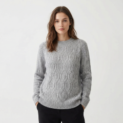 Model wearing the Women's Swirl Jumper Grey