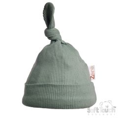 100% Cotton Ribbed Baby Hat Sage Green