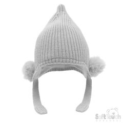 Baby Chenille Knit Hat Grey