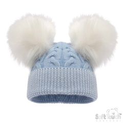 Baby Cable Knit Hat Blue