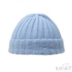 Ribbed Baby Hat Blue Newborn