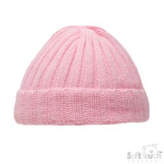 Ribbed Baby Hat Pink Newborn