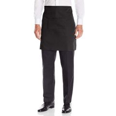 Black Waist Apron With Pocket - Front