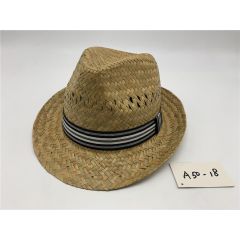 Straw Hat with Black & White Band