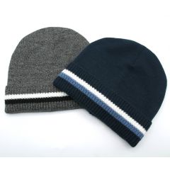 Heat Machine fleece hat with stylish stripe in grey or navy
