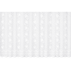 Helen Brise white floral net curtain with scalloped hem