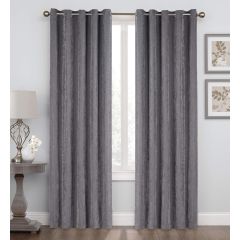 Herringbone Eyelet Readymade Curtains Charcoal