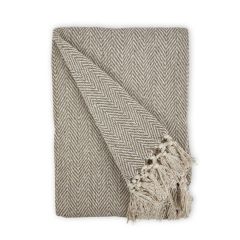 Herringbone Recycled Cotton Throw Natural