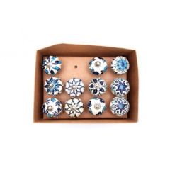 Door Knob Blue & White Assorted Designs at Guineys Ireland