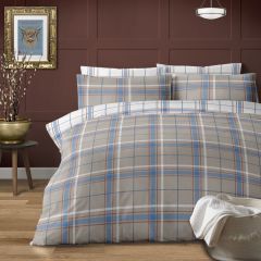 Highlander Check Beige Soft Touch Microfibre Duvet Cover Set