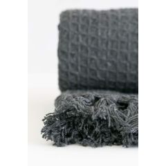 100% Cotton Honeycomb Throw Charcoal 70x100" at Guineys Ireland