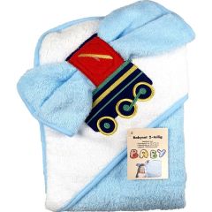 Train Hooded Towel 2 Piece Set