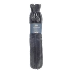 Faux Fur Charcoal Long Hot Water Bottle