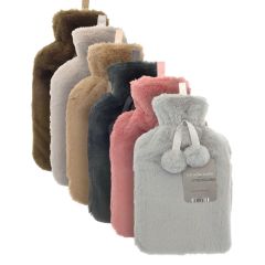 Showing the Hot Water Bottle Faux Fur Cover - Assorted Colours