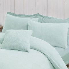 Teddy Pillow Case Pair Ice Blue