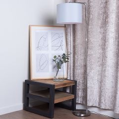 showing the Brooklyn Floor Lamp beside a table