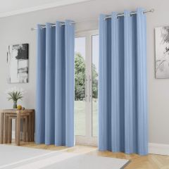 Iris 90% Blackout Eyelet Curtains Mid Blue