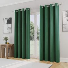 Iris 90% Blackout Eyelet Curtains Green