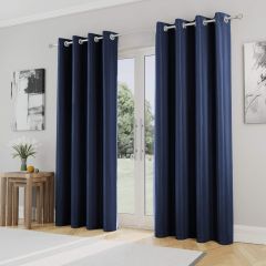 Iris 90% Blackout Eyelet Curtains Navy