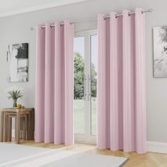 Iris 90% Blackout Eyelet Curtains Pink