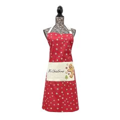 Christmas Gingerbread Design 100% Cotton Apron – festive adult-sized apron with gingerbread print