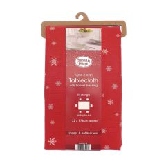 It’s Christmas Gingerbread Design Wipe Clean Tablecloth – festive PEVA table covering with polyester backing, available in two sizes