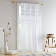 Izmir Voile Curtain Panel by Pineapple Elephant White