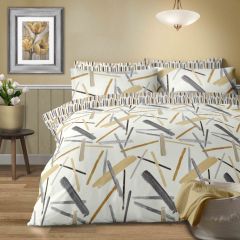 Jackson Reversible Duvet Cover Set Grey & Ochre