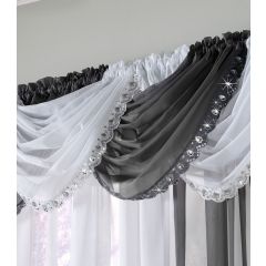 Voile Curtain Swag Jewel Black