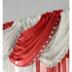 Voile Curtain Swag Jewel Red