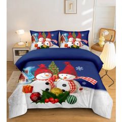 Jolly Friends snowman Christmas duvet cover set with matching pillowcases