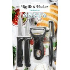 Stainless Steel Knife & Peeler Set of 4