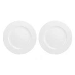 Set of two Kahla white porcelain dinner plates on white background