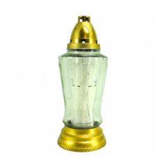 White Grave Candle Gold Lid 220g