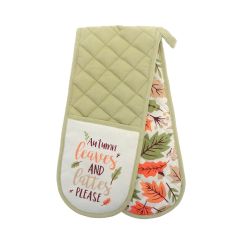 Autumn Leaves Design Double Oven Gloves