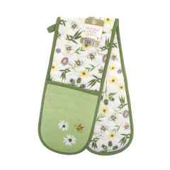Meadow Bee double oven gloves with cotton outer and insulated filling. Green colour