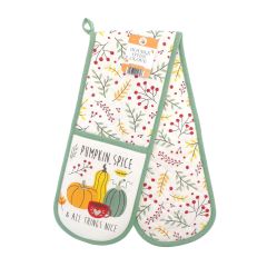 Pumpkin Spice Design Double Oven Gloves