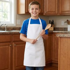 showing the Kids White Bib Apron