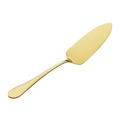 shows the Viners Stainless Steel Cake Server Gold laying flat