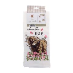 Home Is Where the Herd Is Highland Cow 100% Cotton 2 Pack Terry Tea Towels