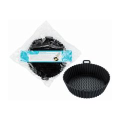 Round Silicone Baking Tray Air Fryer Liner Black