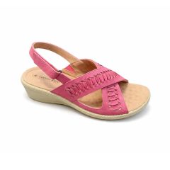 showing the Lattice Women's Cushion Walk Sandals Pink