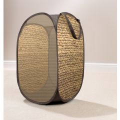 Wicker Print Pop Up Laundry Hamper