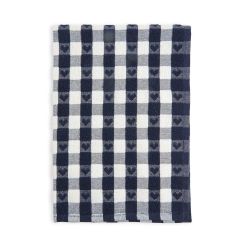 Tea Towel Heart Navy