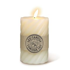 12.5cm LED Twist Candle - Cream
