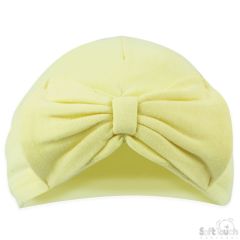 100% Cotton Baby Hat with Bow Lemon