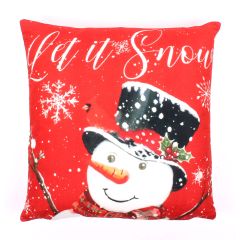 Printed Let It Snow Christmas Cushion Cover